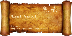 Mingl Anatol névjegykártya